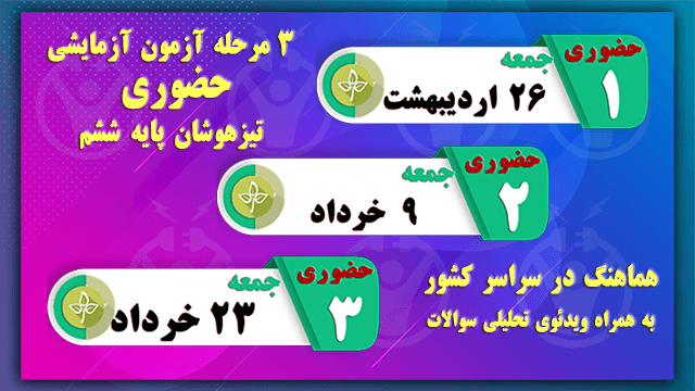 آزمون های تمرینی برای تیزهوشان